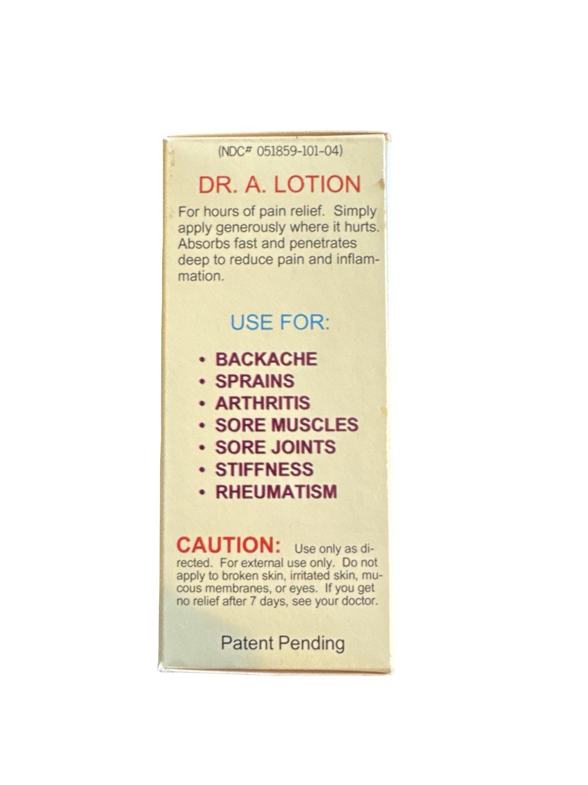 Vintage Dr A Lotion Bottle Box Apothecary Pain Relief Pharmacy Set Advertisement