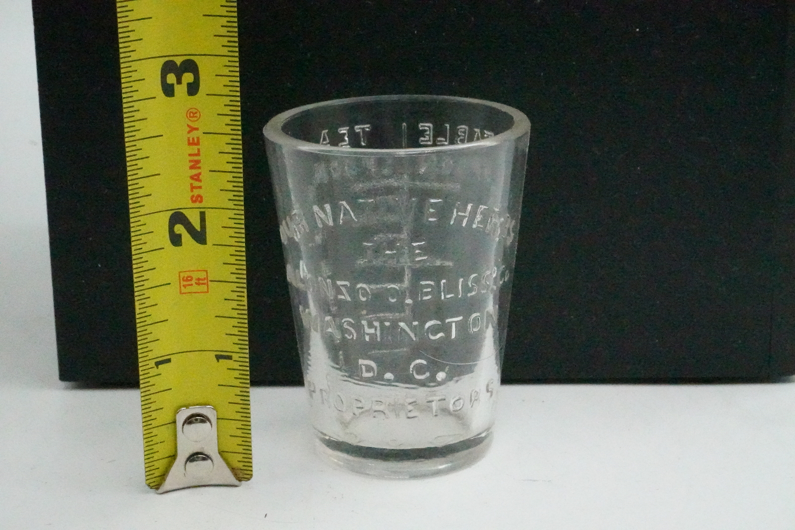 Apothecary Dose Measurement Glass Cup Our Native Herbs Alonzo O. Bliss Co