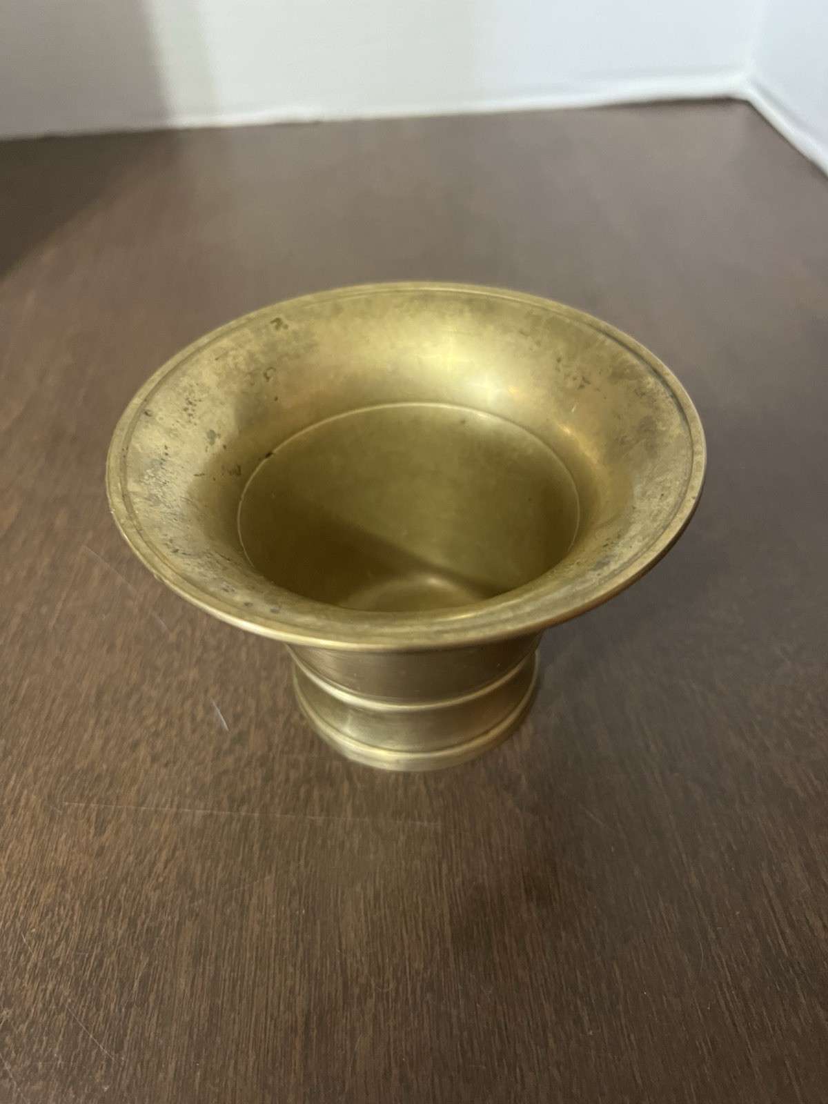 Small Vintage brass mortar base Only Roughly 3″ Tall