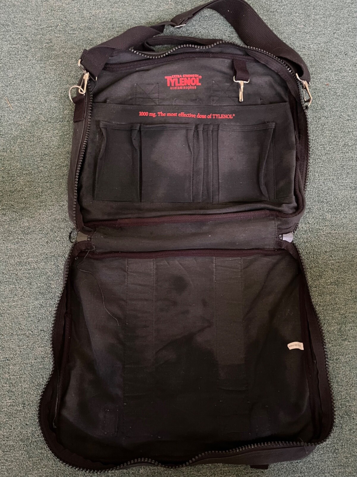 pharmaceutical drug rep tote & laptop carry bag & leather id tags