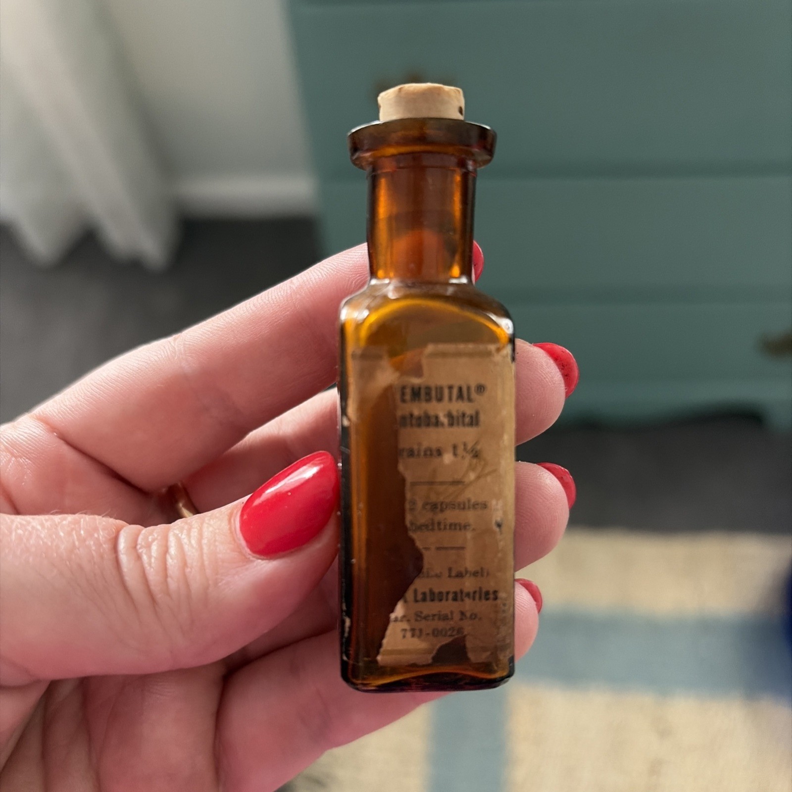 Vintage Abbott Nembutal pentobarbital empty bottle #3 rare pharmacy medication