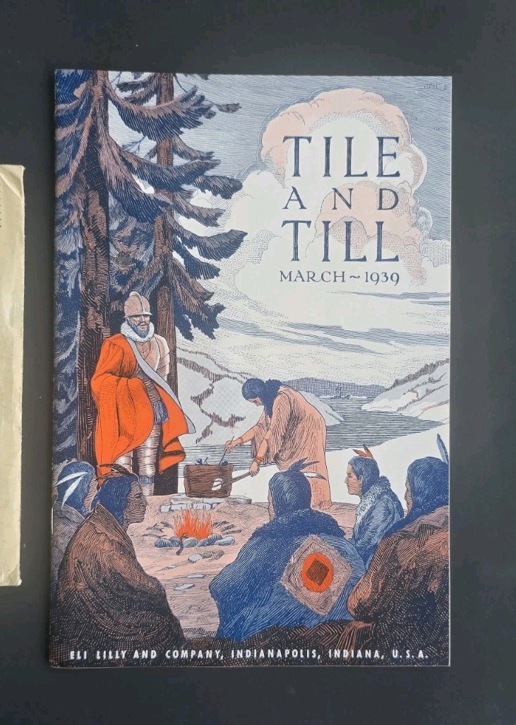 Vintage ELI LILLY Tile and Till March 1939 Pharmacy Druggist Magazine w Envelope