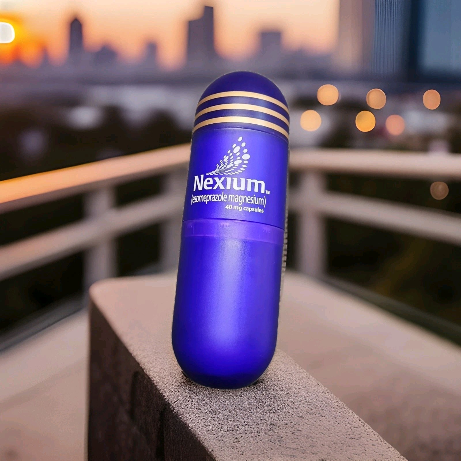 Nexium the Purple Pill Pharmaceutical Advertising Promo Water Bottle Drug Rep
