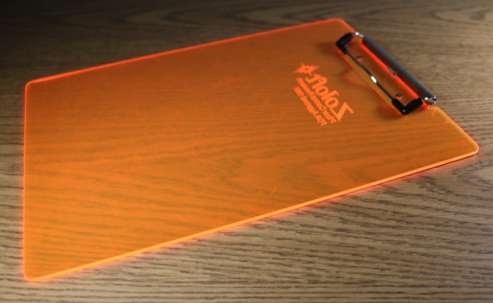 ZOLOFT Pfizer Pharmaceutical Clipboard 1991 FDA Approval Glow Orange Research