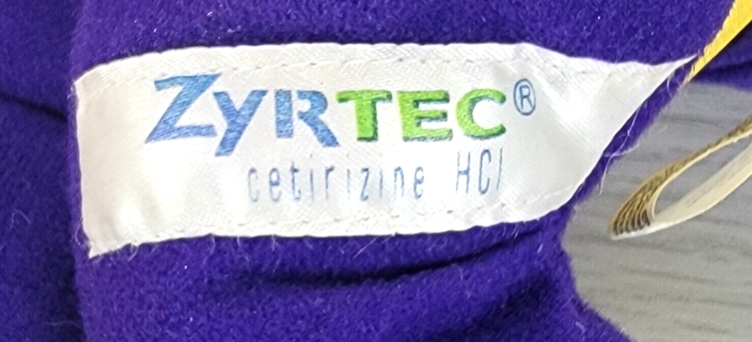 1998 ZYRTEC Purple Gorilla Plush Monkey Stuffed Toy Pharma Promo Advertisement