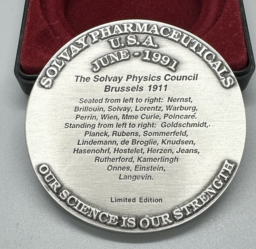 Solvay Pharmaceuticals Commemorative Medallion Coin Pewter 1991 Limited Edition