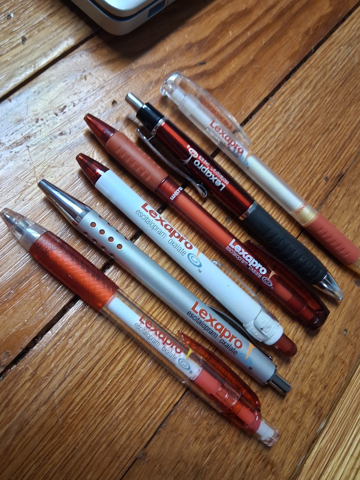 Lexapro Vintage Click Ballpoint Pens Lot of 6 Used Ink Pharmaceutical Drug Rep