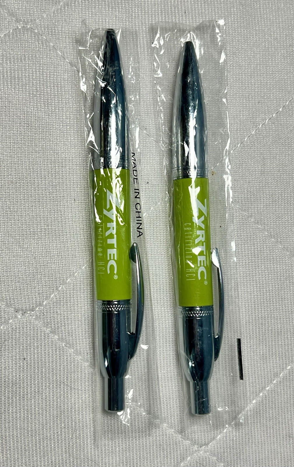 Zyrtec Metal Pens Pharmaceutical Heavy Ball Point Click NEW Tested Works RARE