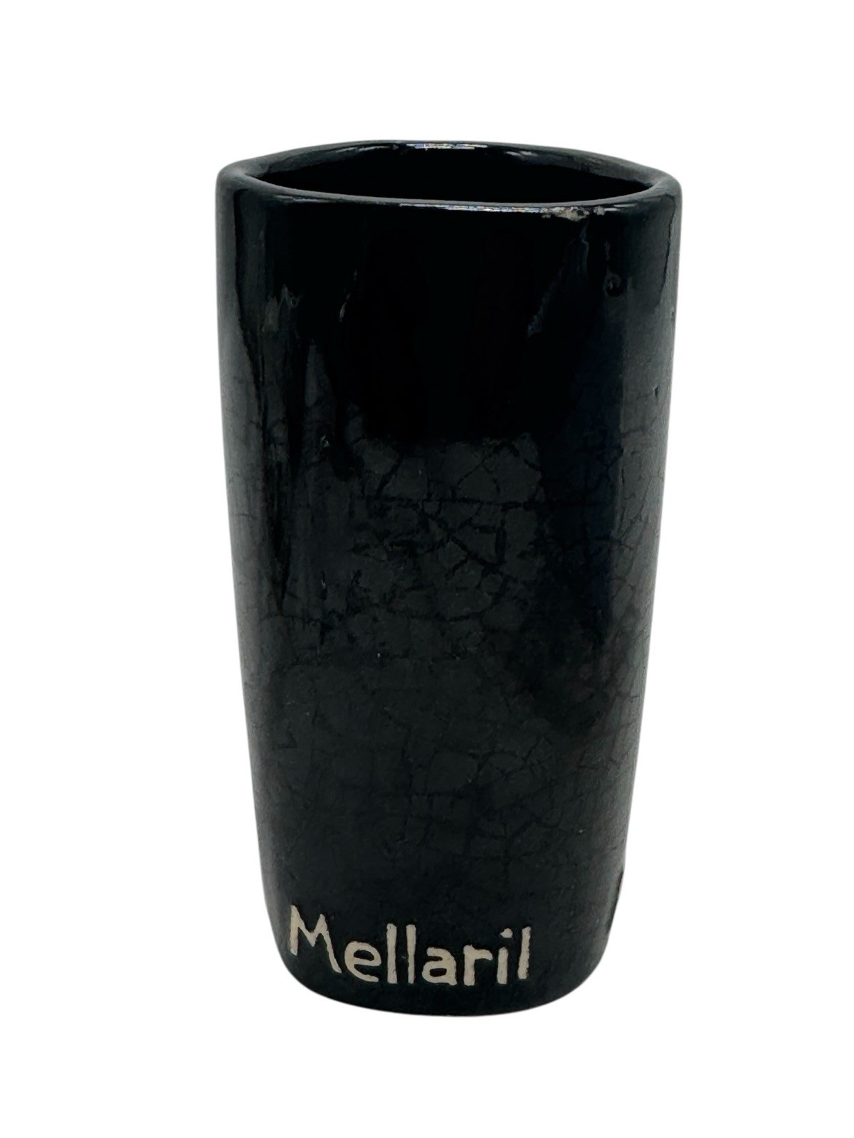 VTG Mellaril Cup Pen Holder Psychiatric Drug Pharmaceutical Black Pottery Desk