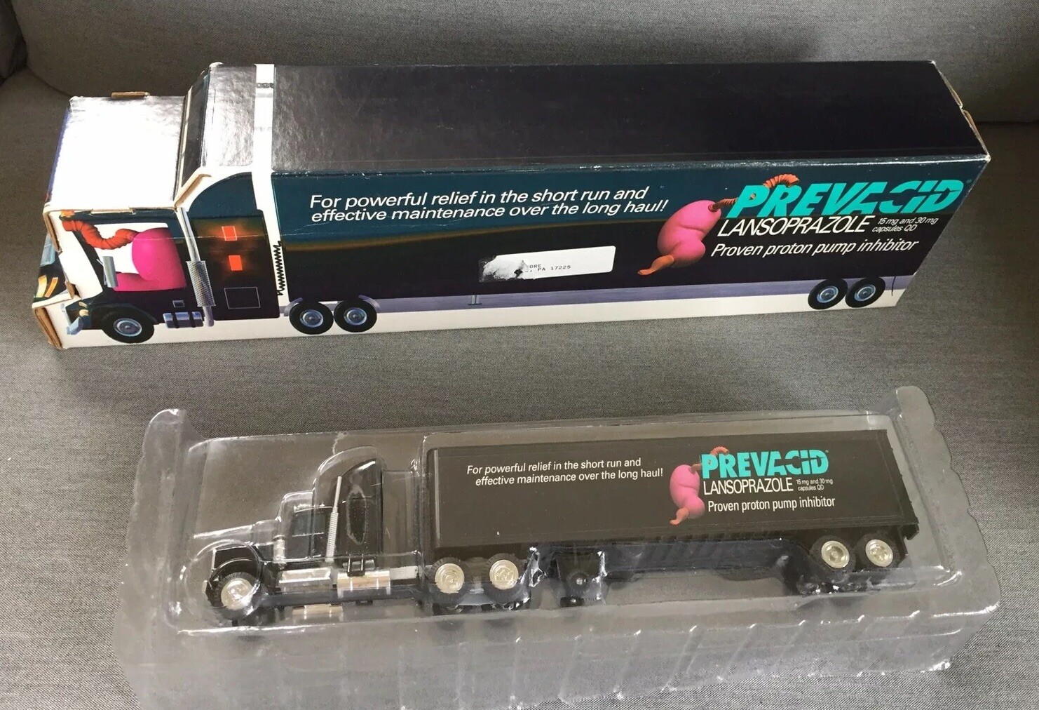 Pharmaceutical Drug Rep Prevacid Tractor Trailer Die Cast Toy Truck Advertisment