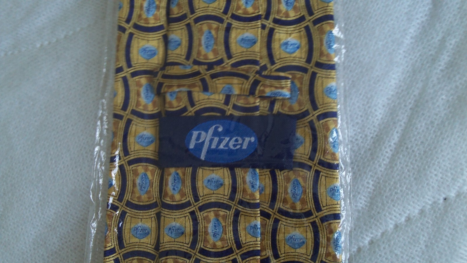 New – Pfizer – Neck tie Printed with Viagra pill 100% Silk