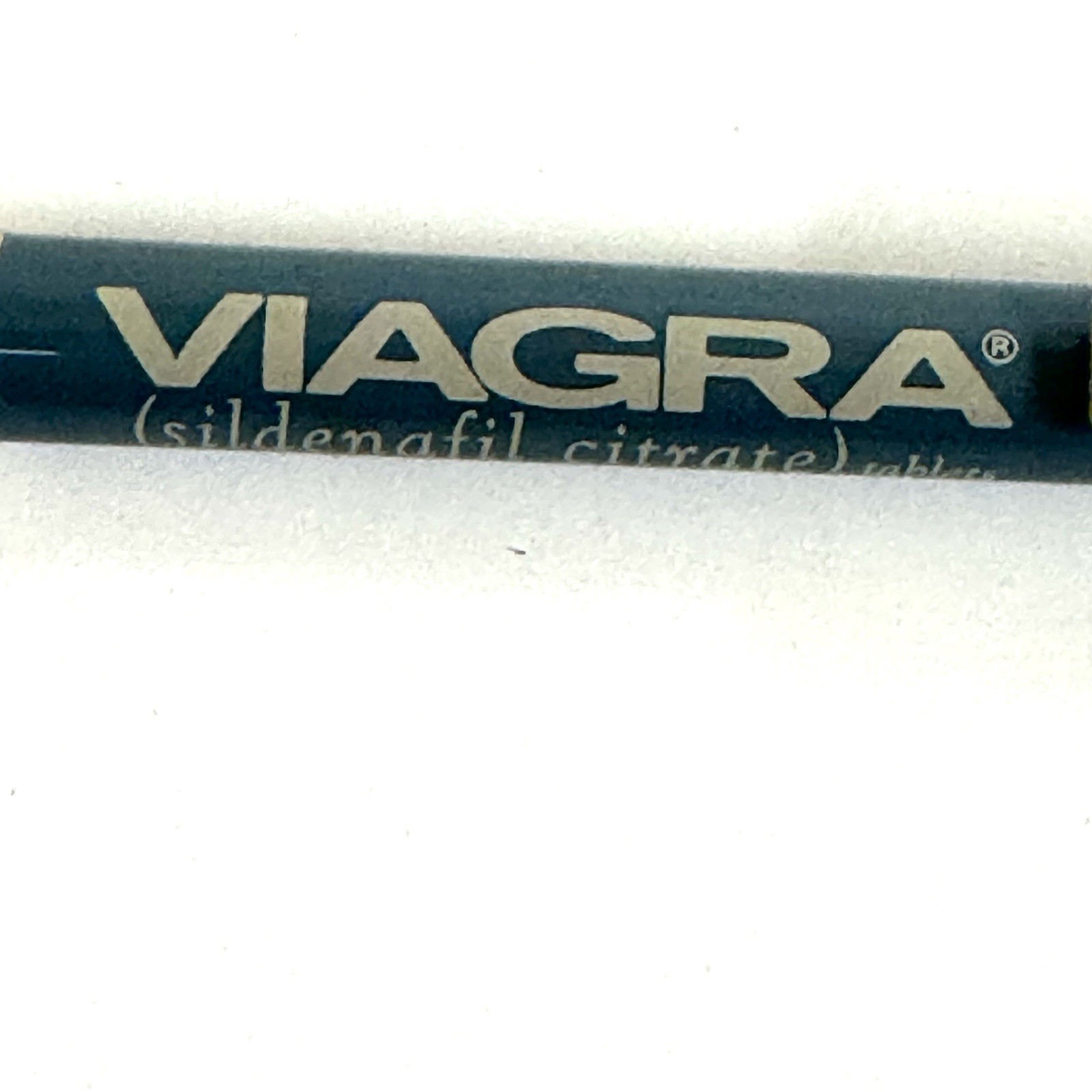 Vtg VIAGRA Drug Rep Click Pen Plastic Blue & Cream Pharmaceutical Pfizer Promo