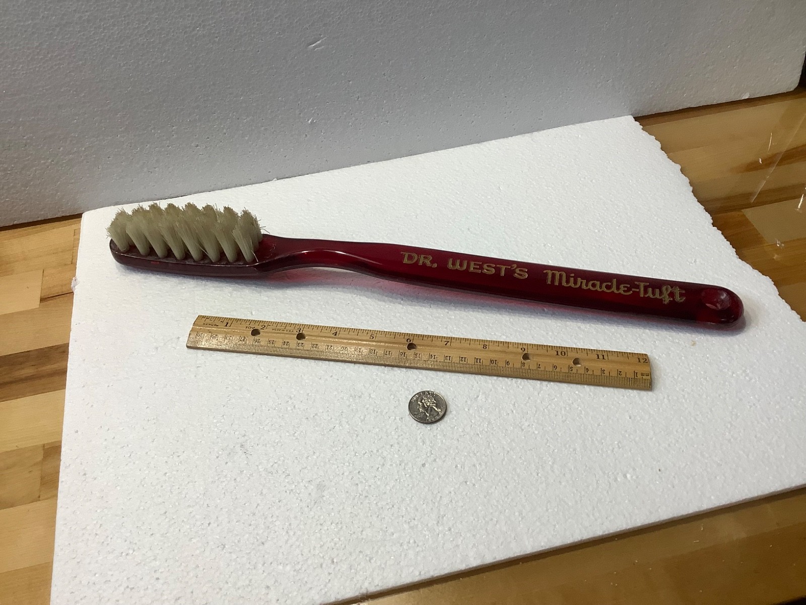 HUGE ! 1950s VINTAGE Promo DR WEST’S GERM FIGHTER TOOTHBRUSH ADVERTISING 17 1/2″