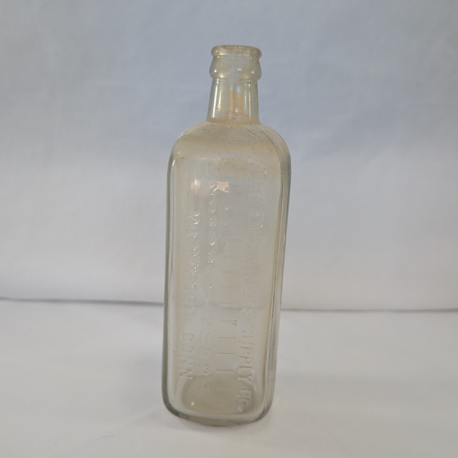 Antique Bottle The Embalmers Supply Co Westport Conn Glass 100 year old bottle