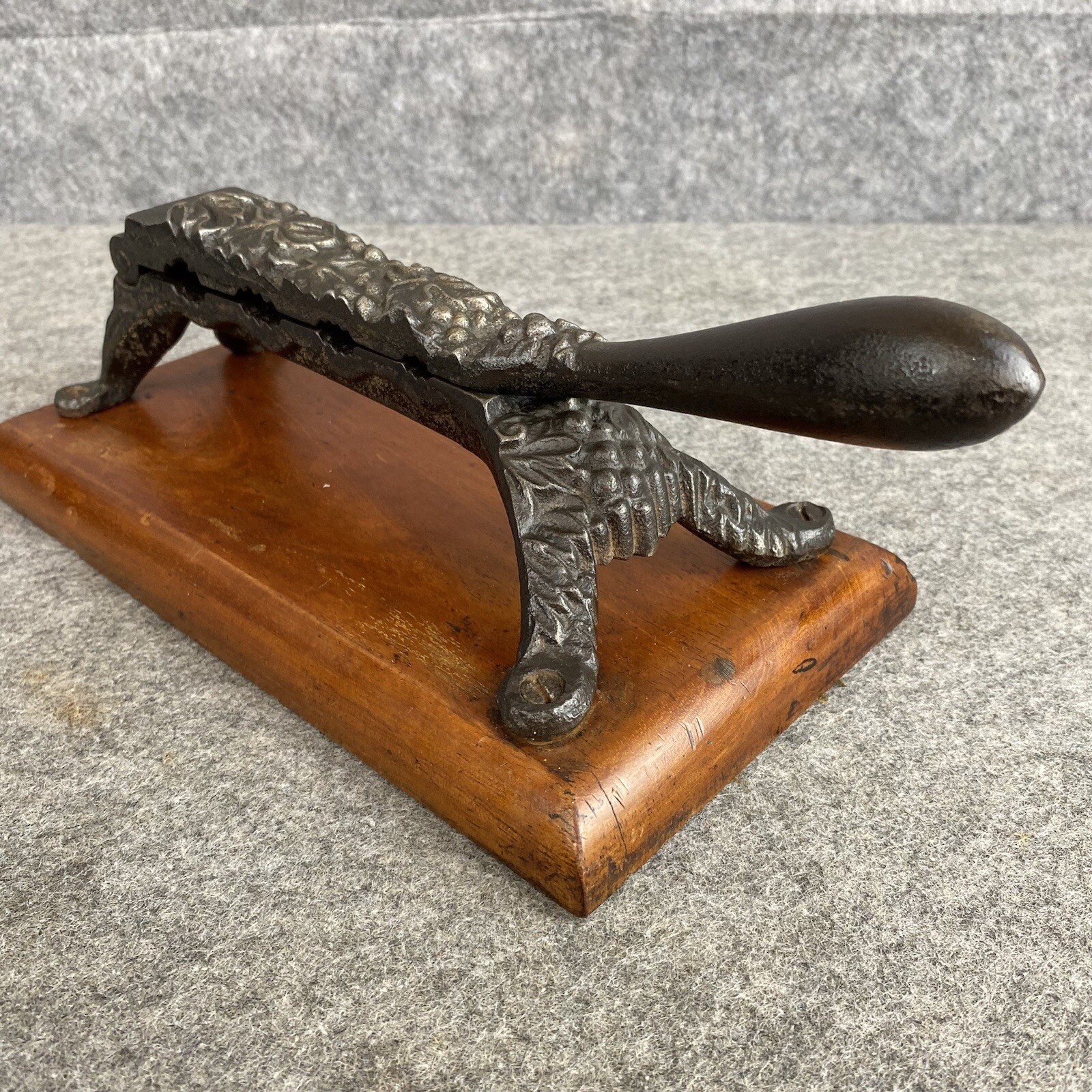 Apothecary Medical Cork Press Mounted on Wood Plinth Antique