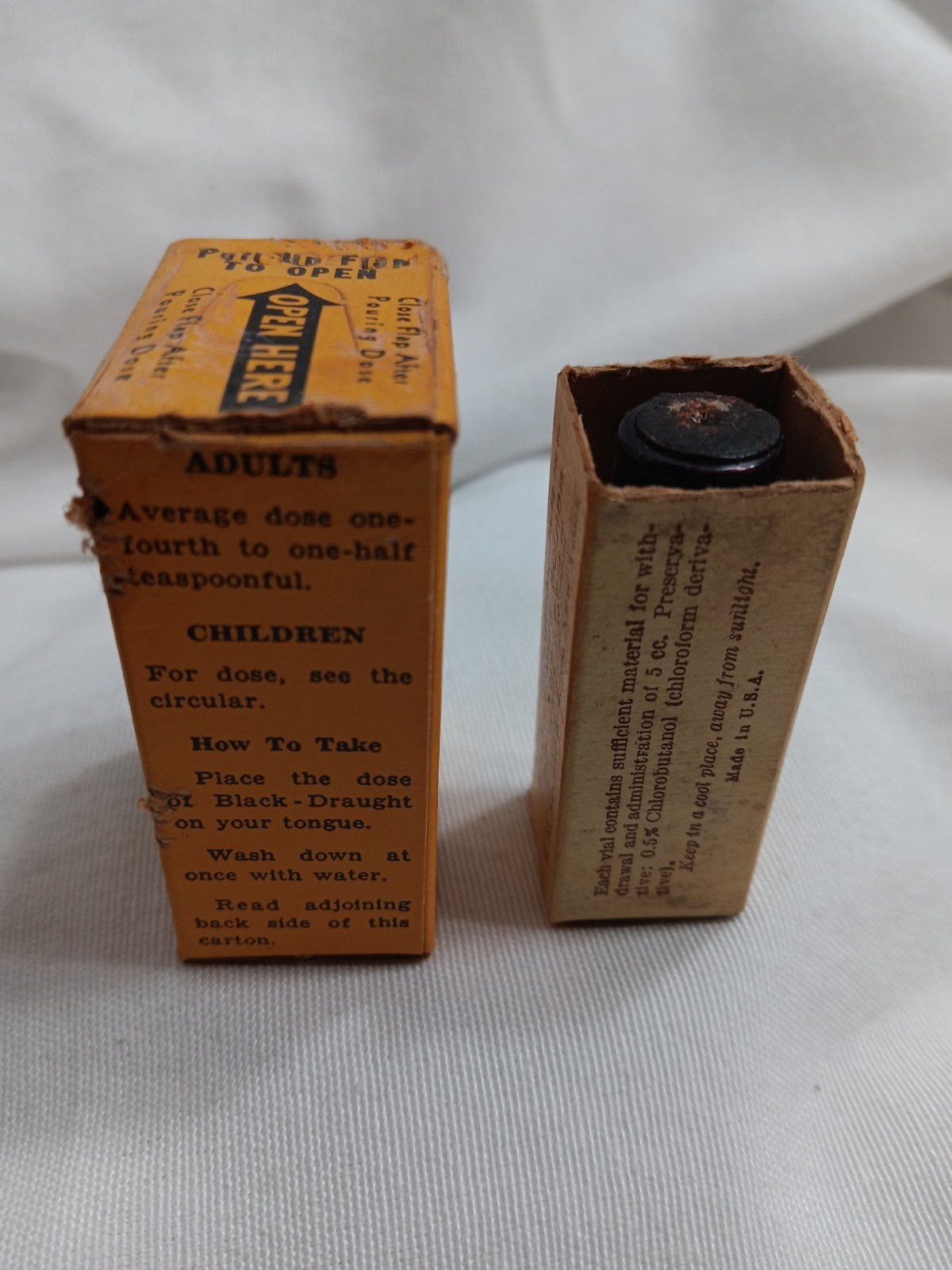 Pharmaceutical Box Lot Of 2 Black Draught Laxative & Nicotinamide Solution VTG