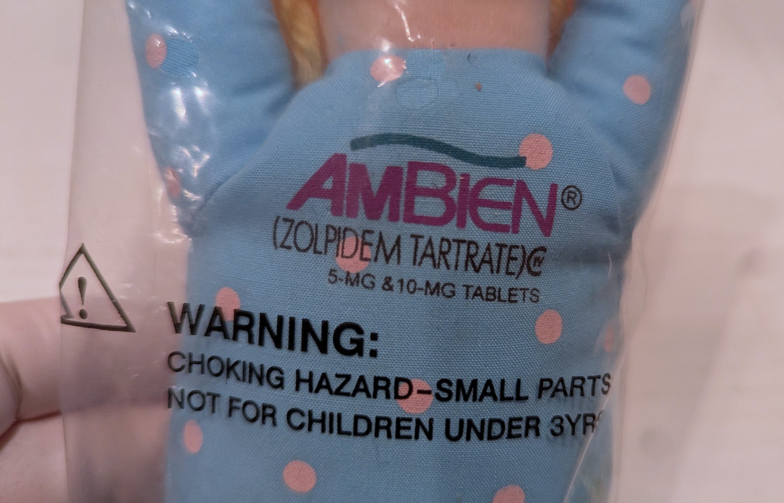Vintage AMBIEN Sleepy Girl Plush Beanbag Doll – Pharmaceutical Rep Promo – RARE!