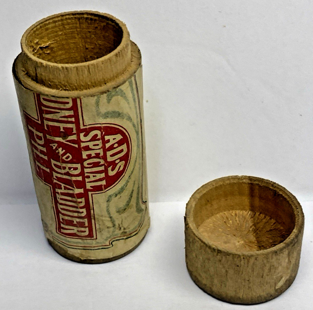 VINTAGE A D S SPECIAL KIDNEY & BLADDER PILL WOOD CONTAINER