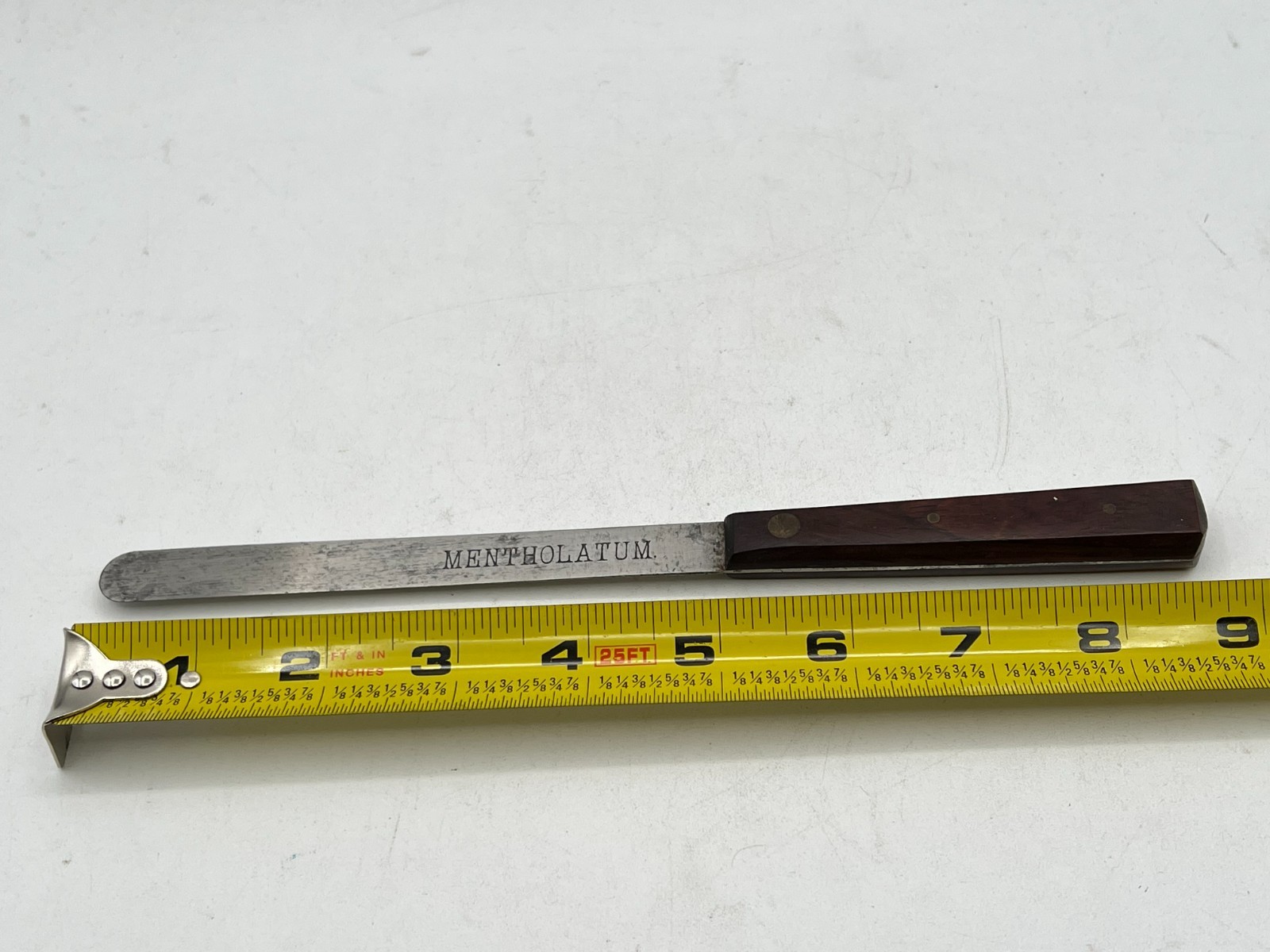 Vintage Mentholatum Pharmacist Druggist Advertising Pill Spatula w/ Wood Handle