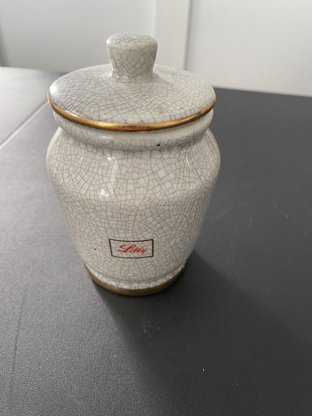 Vintage 1970’s Lilly Pro Dolore Moderata Apothecary Jar with Lid Acetaminophen