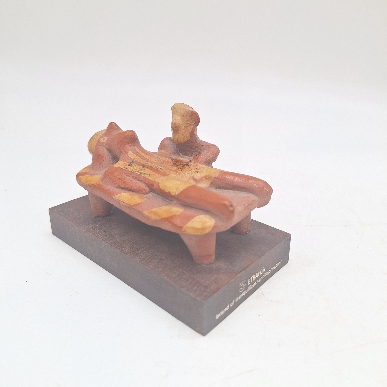 1960/70s Pharmaceutical advertising Etrafon Doctor and Patient pre-Columbian sty