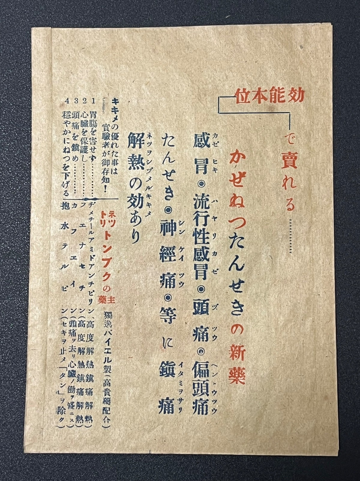 Vintage Medicine Pharmacy Envelope1940s-1960s, Japanese, 17939