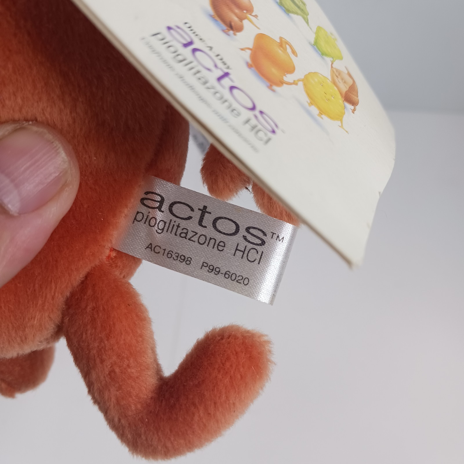 KIDNEY ACTOS PIOGLITAZONE 7″ Plush Beanie Medical Advertising Rep Diabetes