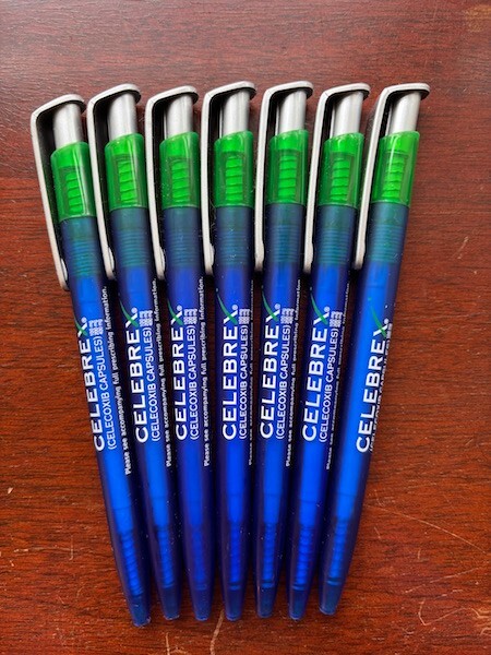 Vintage Lot Twelve (12) Pfizer Pharmaceutical Promotional Drug Pens: Celebrex +