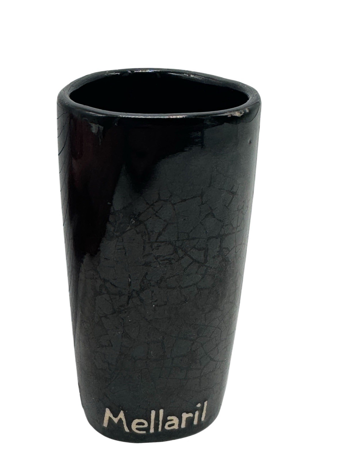 VTG Mellaril Cup Pen Holder Psychiatric Drug Pharmaceutical Black Pottery Desk