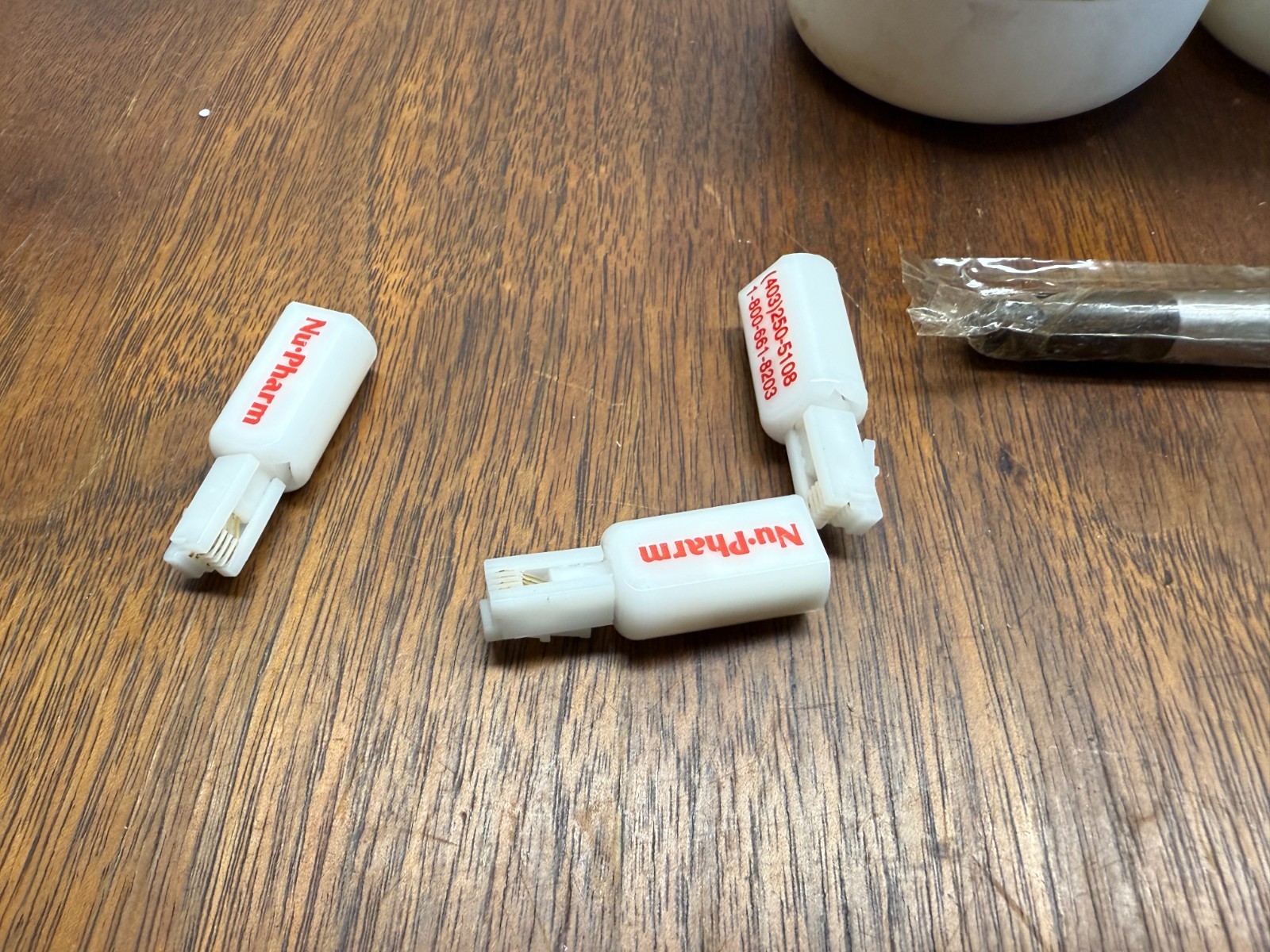 nu-pharm vintage Pharmacutical mug pen empty bottle Naprox Cimet Cotrimox Bundle
