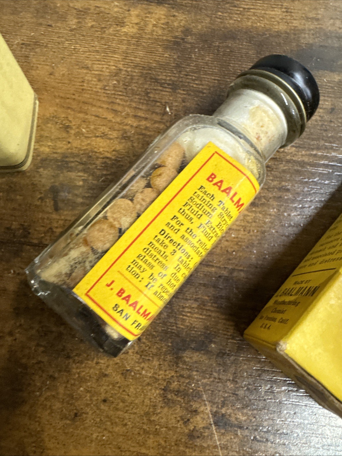 VINTAGE BAALMANN’S Gas Tablets Drugstore Apothecary MCM Medicine Pills Drugs