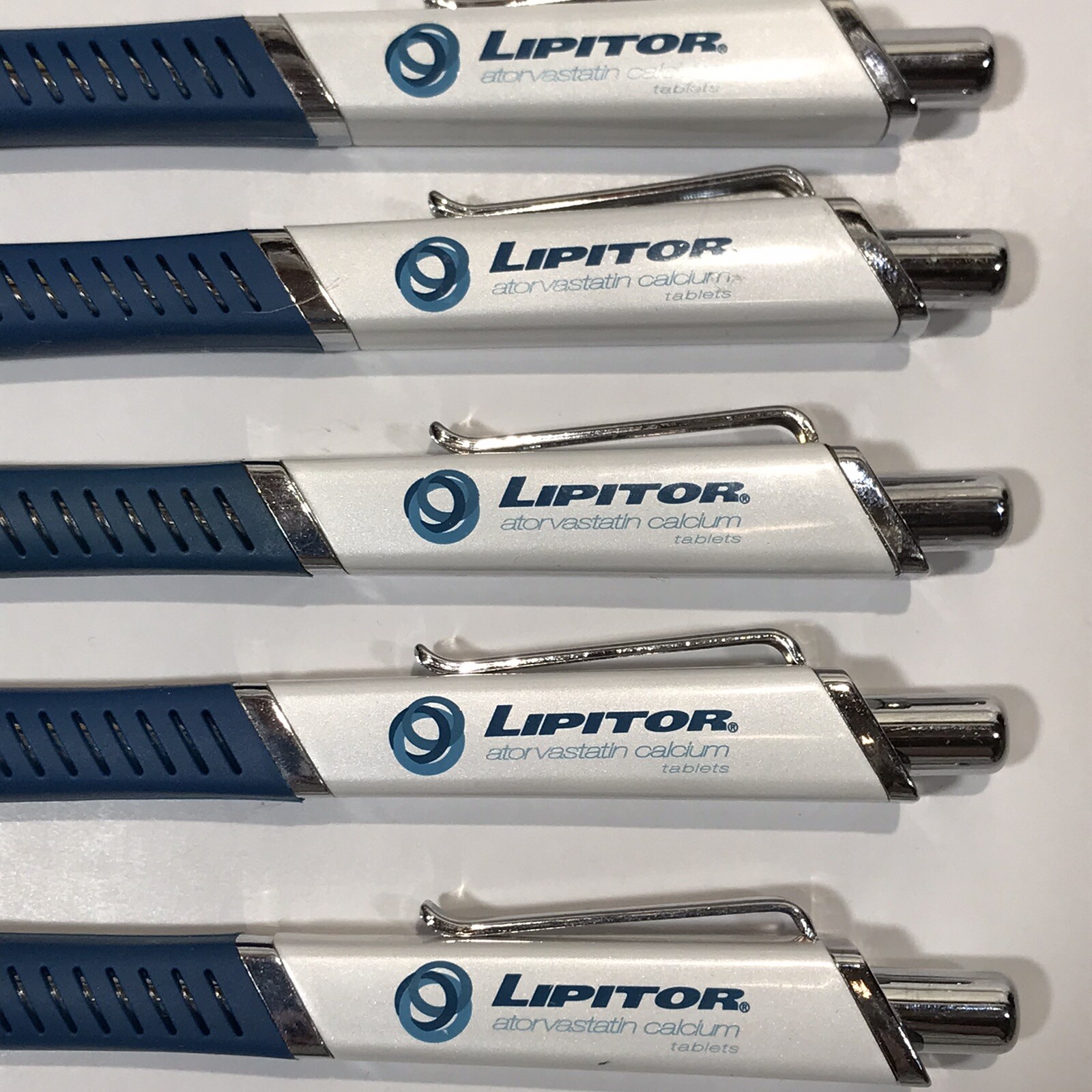 Lipitor/Caduet Heavy Metal Drug Rep Pharma Advertising Promo Pen Lot of 5