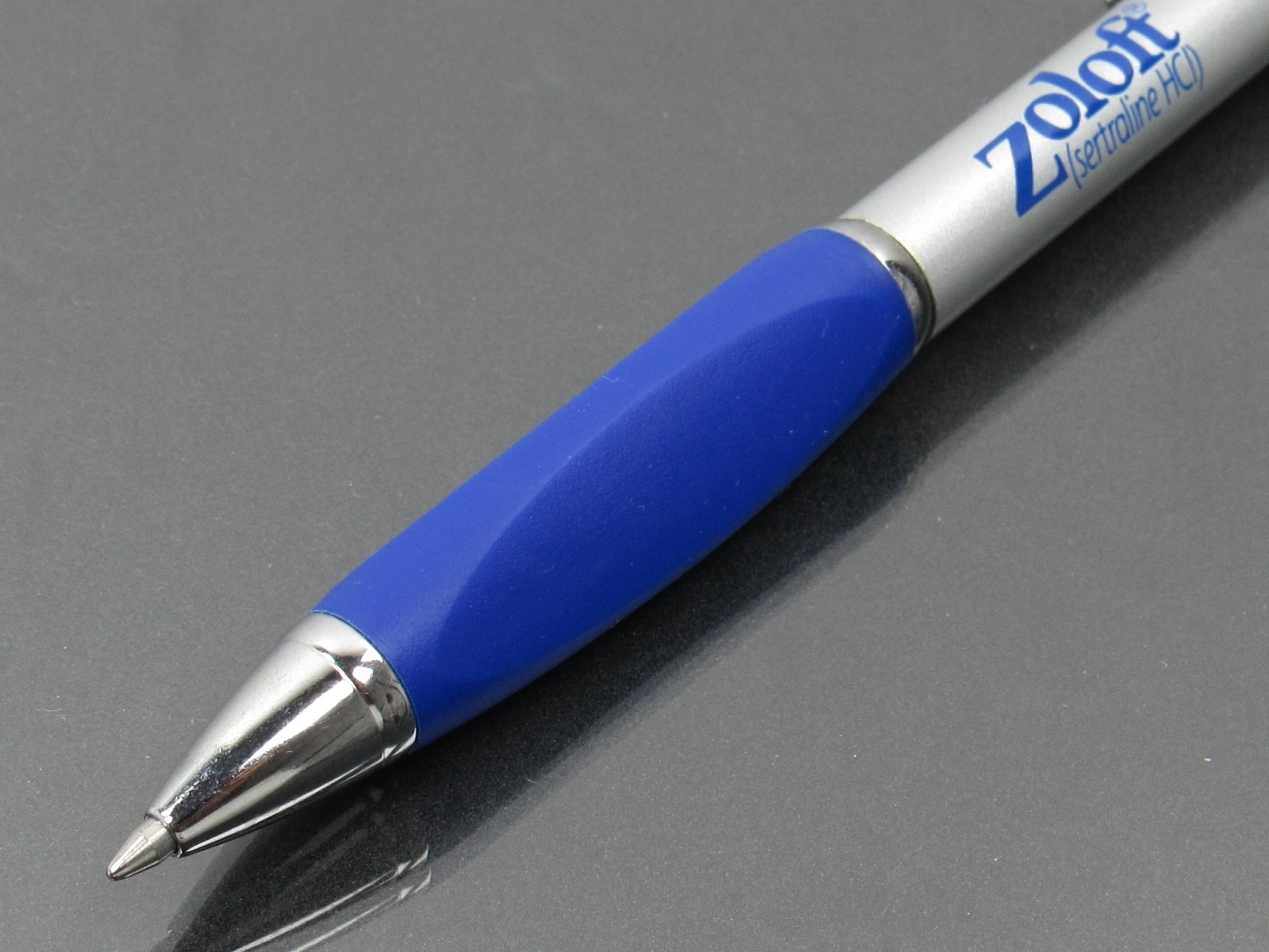 Zoloft METAL Twist PEN Triangular Gripper Drug Rep Pharmaceutical Medical Promo