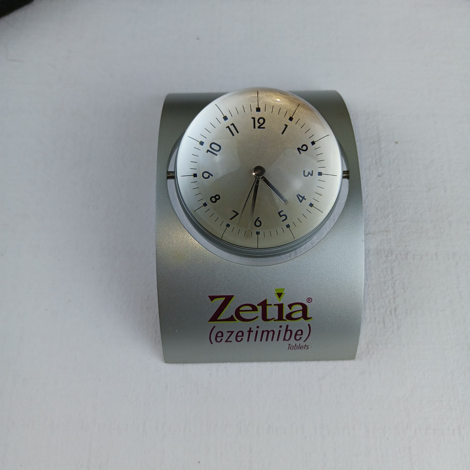 ZETIA Pharmaceutical Spinning Clock W/ Original Box & Directions desk clock