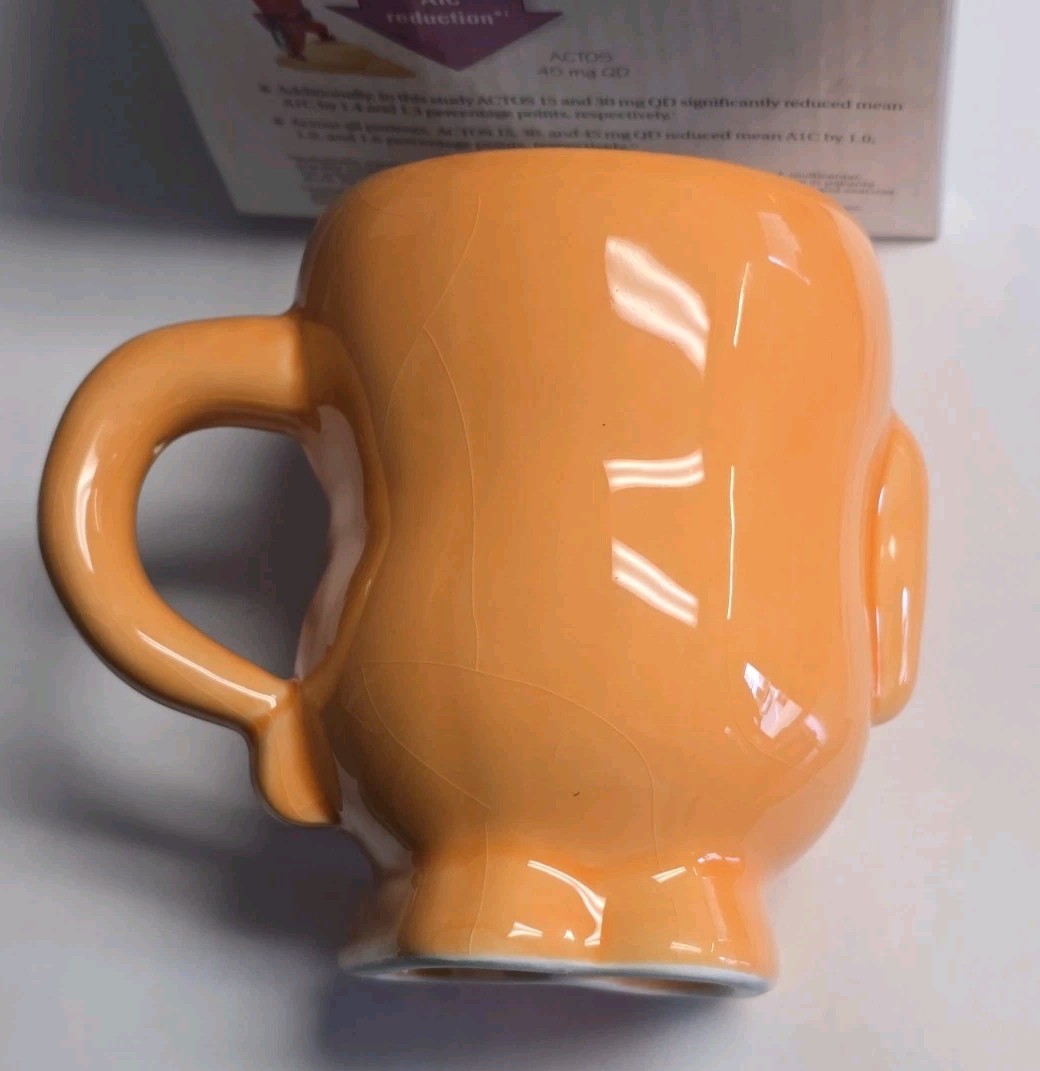 Vintage ACTOS QD Anthropomorphic Medical novelty Stomach coffee cup w/ Cup