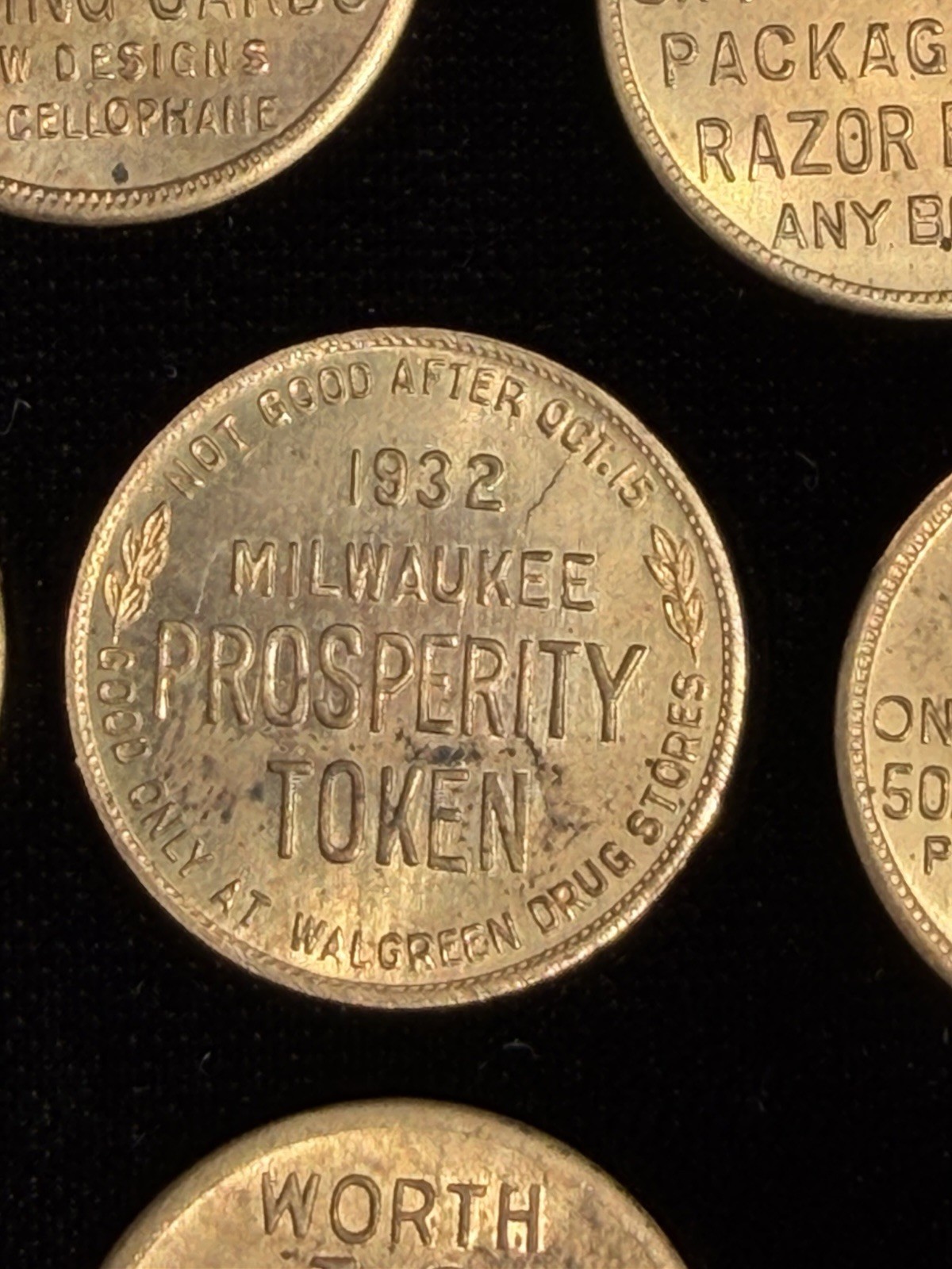 RARE – 1930’s Walgreens Milwaukee prosperity tokens With ORIGINAL Bag