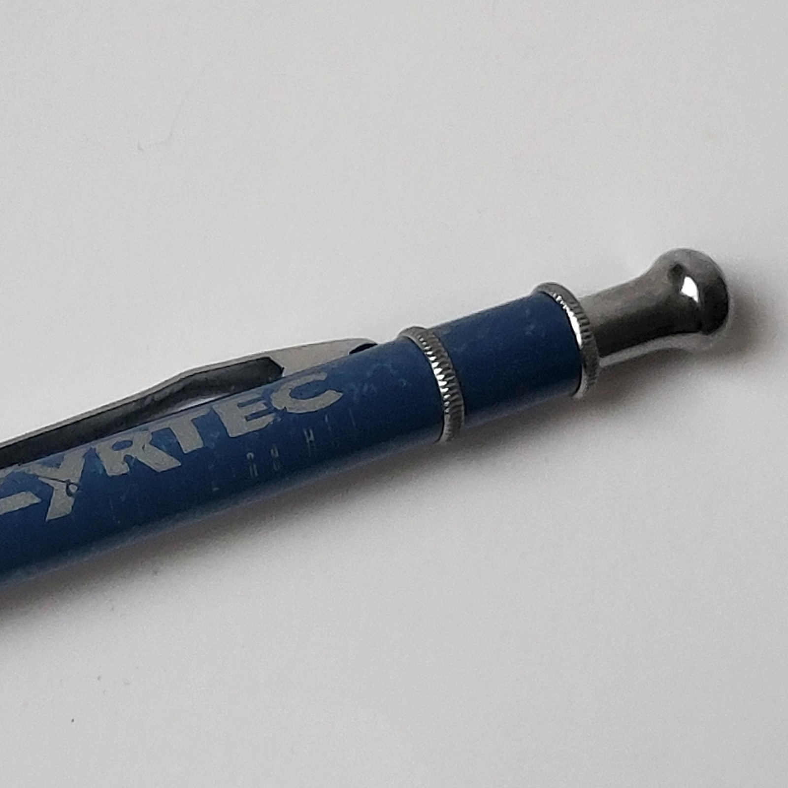 Zyrtec Blue Silver Heavy Metal Medical Drug Rep Pharmaceutical Pen Collectible