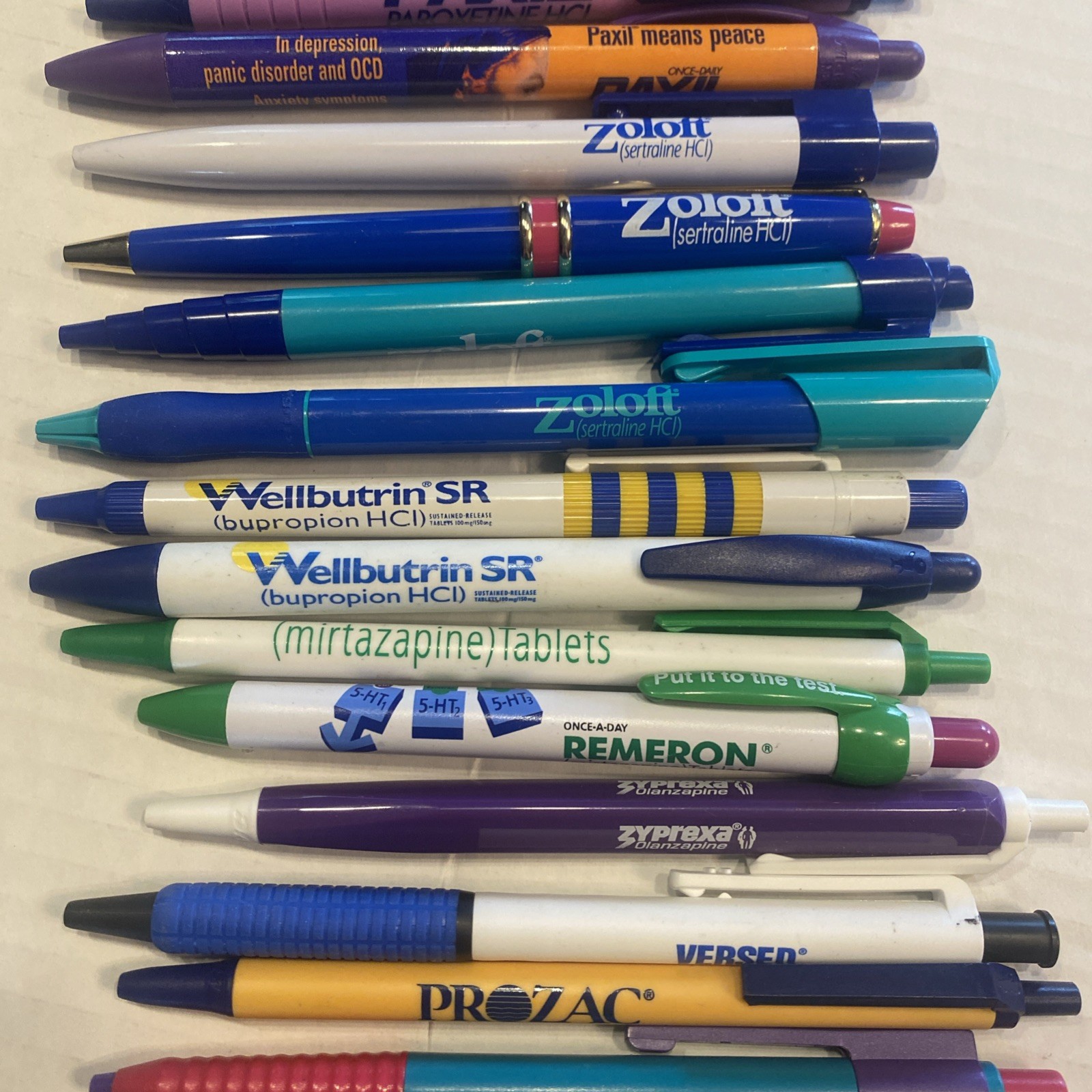 Pharmaceutical Drug Rep Advertising Pens Promo Pens Lot Of 23 Mental Health READ