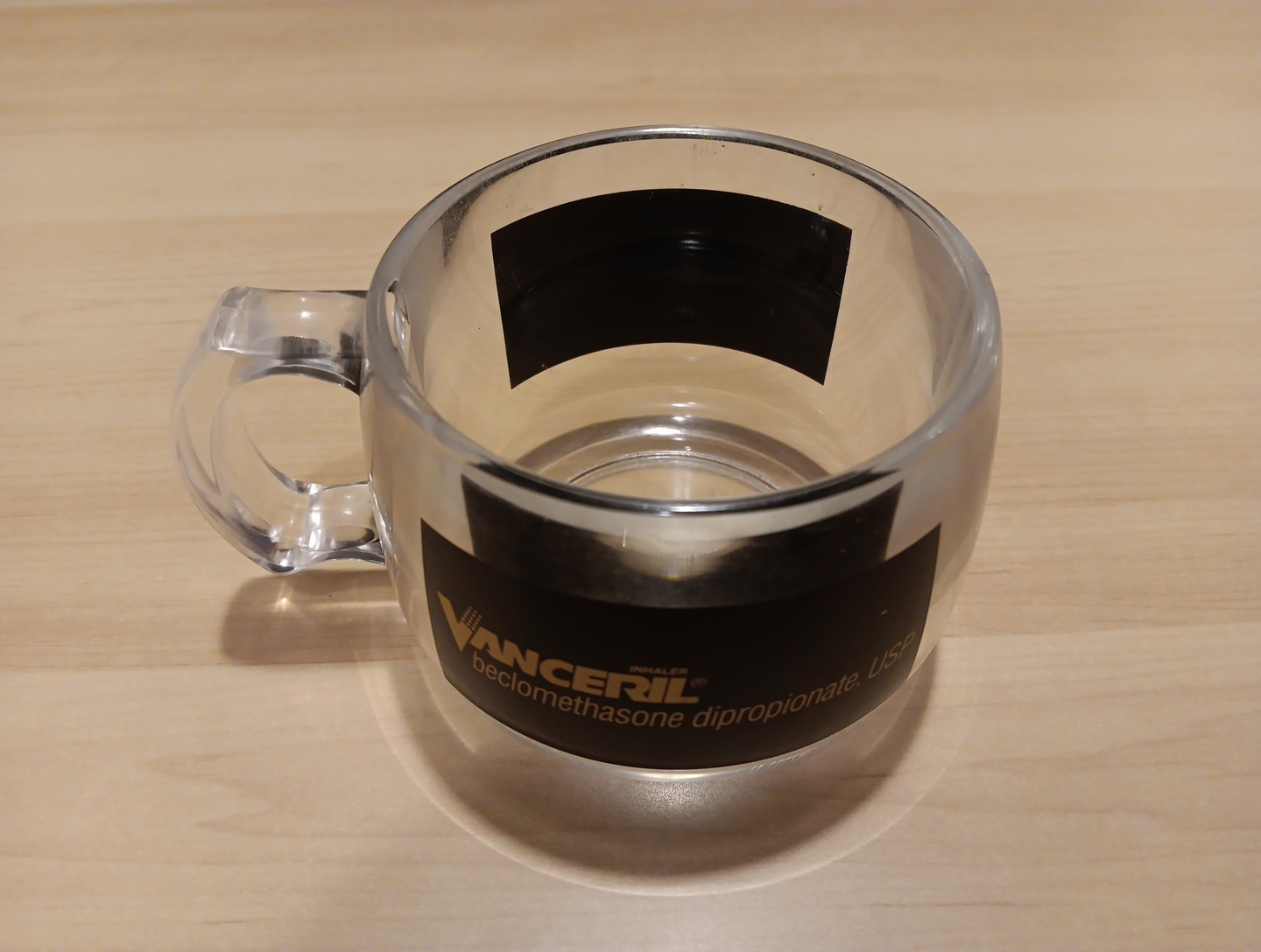 Vintage Vanceril Inhaler Drug Rep Advetising Promotional Clear Plastic Mug