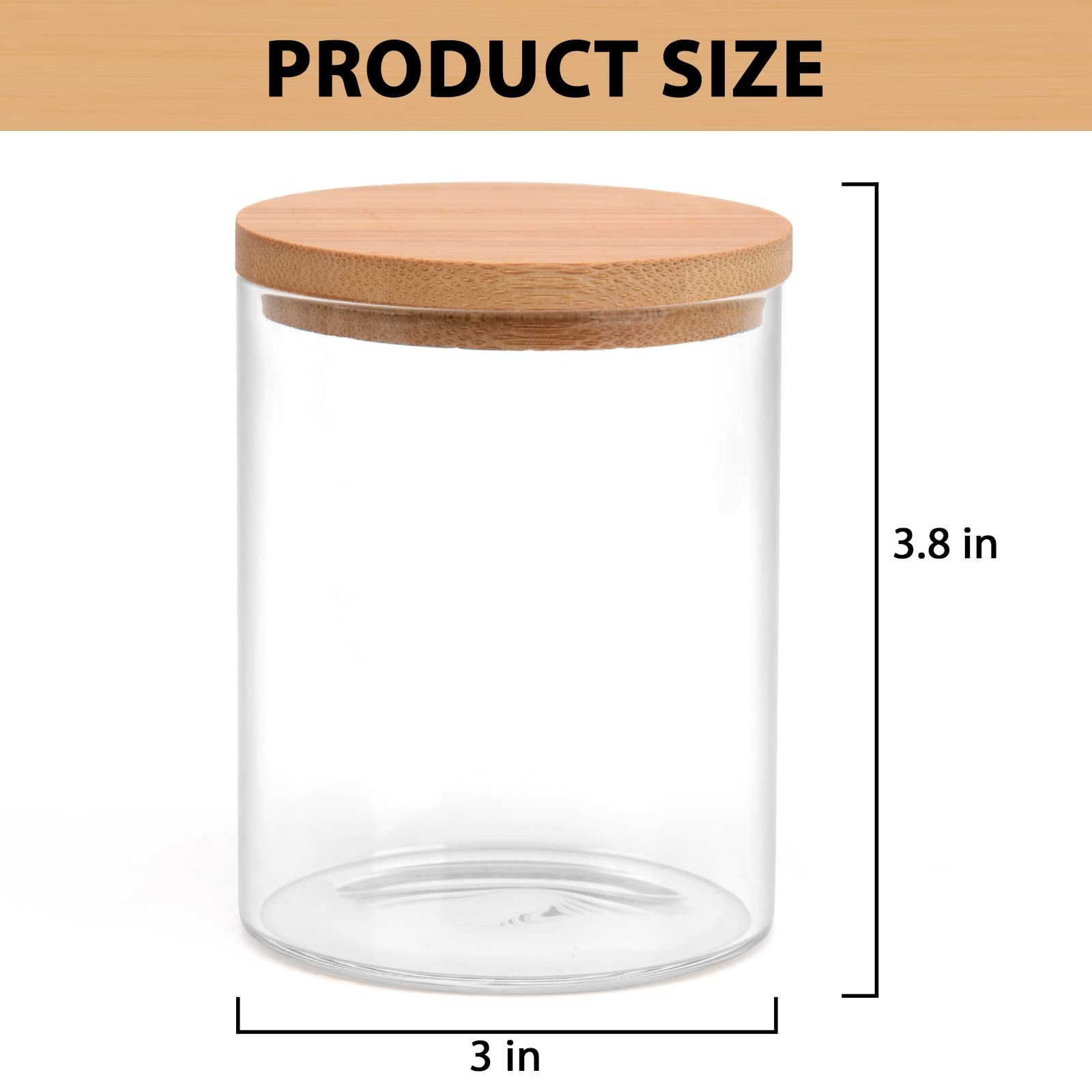 BKYFPQ 6 Pack Glass Qtip Holder Dispenser Set – Apothecary Jars with Lids for…