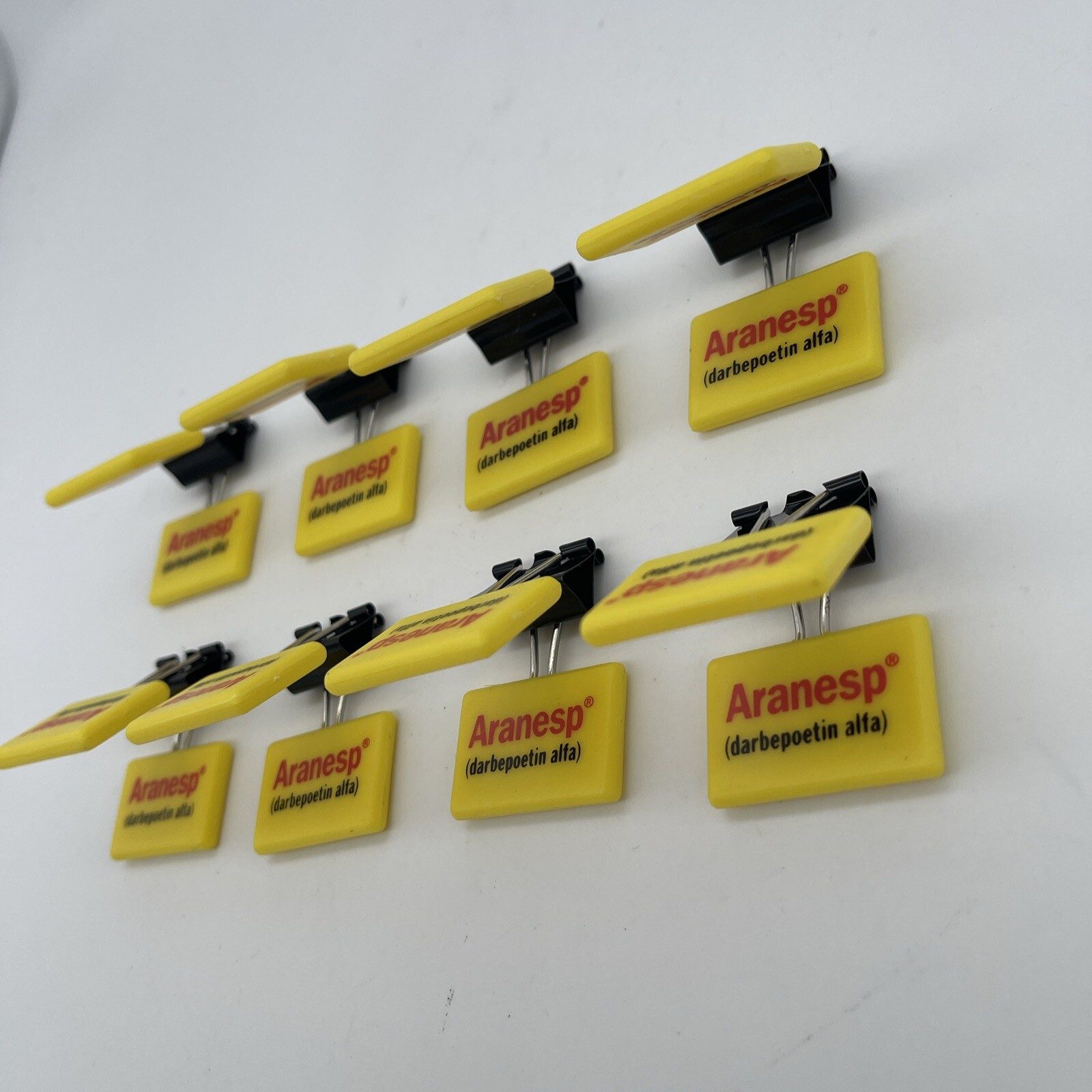 Aranesp (darbepoetin alfa) Amgen Pharmaceutical Promo Lot Of 8 Binder Clips