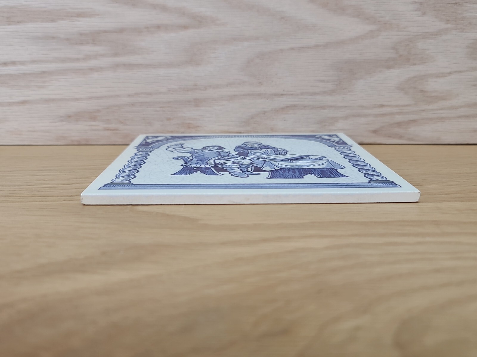 Delft Holland Handmade Urine Test Tile July 1987 B-970 Burroughs Wellcome Co.