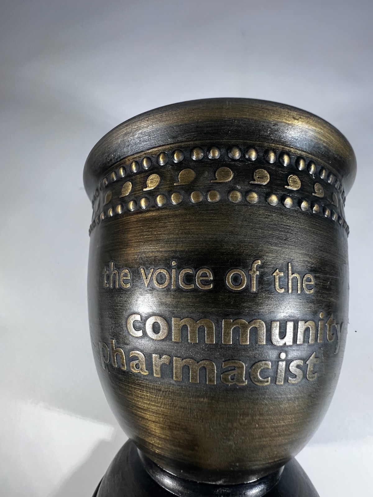 Mortar Vintage Bronze Brass Metal Pharmacopoeia no pestle 4″ Height