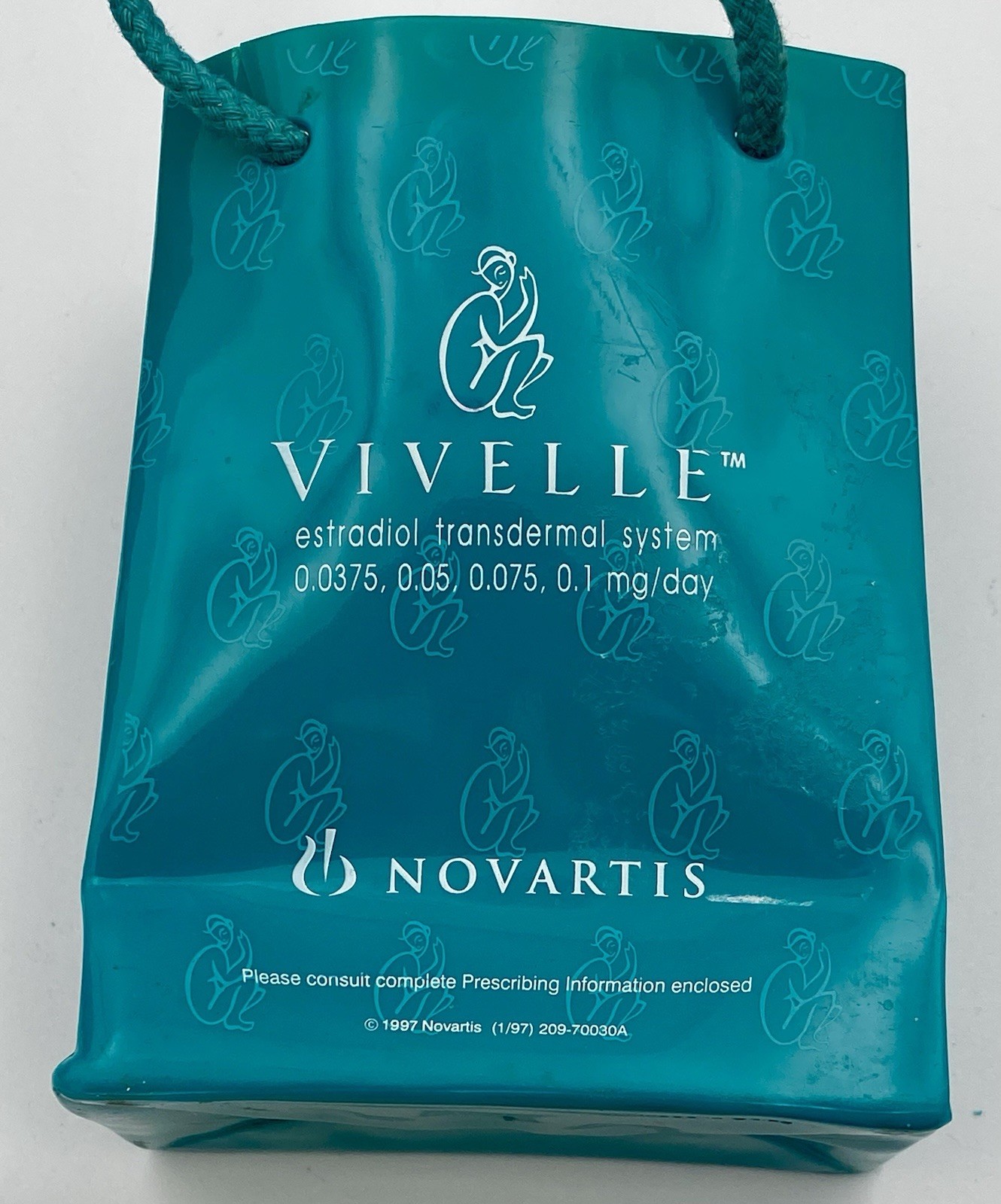 Vivelle Drug Sales Rep Doctor Advertising Turquoise Mini Bag Display Novartis