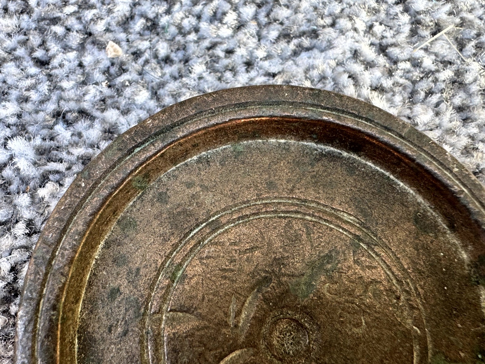 ANTIQUE BRASS WEIGHT VERY RARE PRE WILLIAM III VERI MARK 1700’S !! SCALE