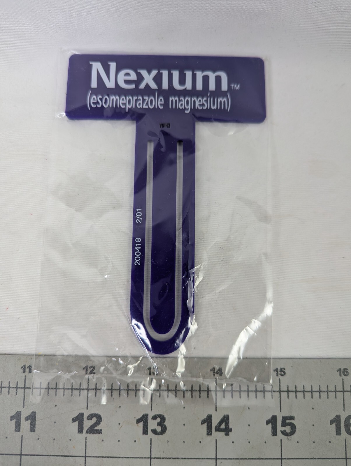 Nexium Book Page Mark Purple Pharma Drug Adverting Rep 5 Inch Plastic
