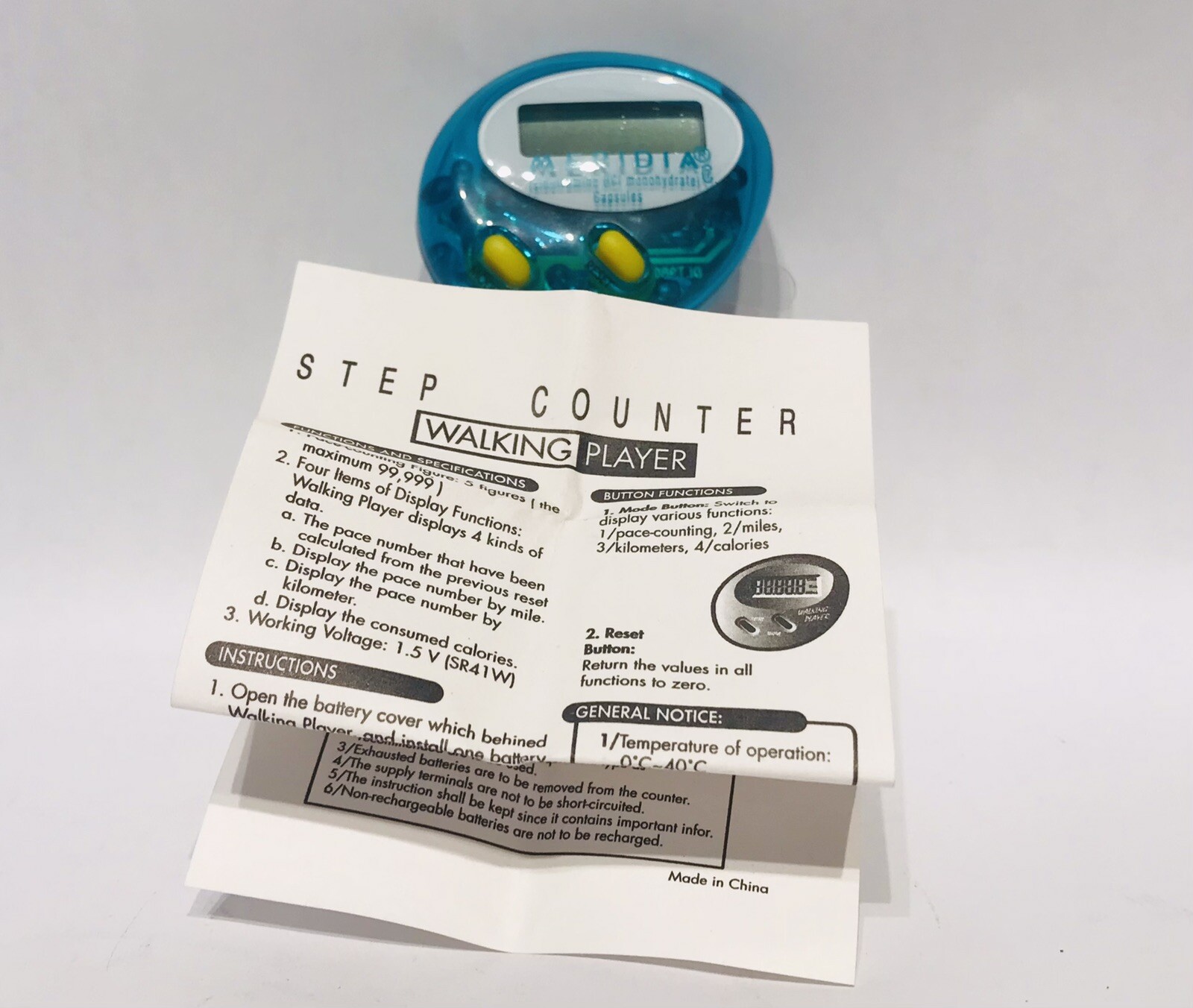 Meridia Step Counter Pharmaceutical Rep Promo