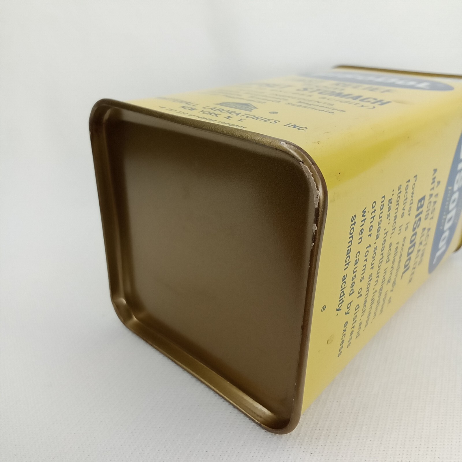 Vintage 1950s BiSoDol Antacid Metal Advertising Tin New York NY