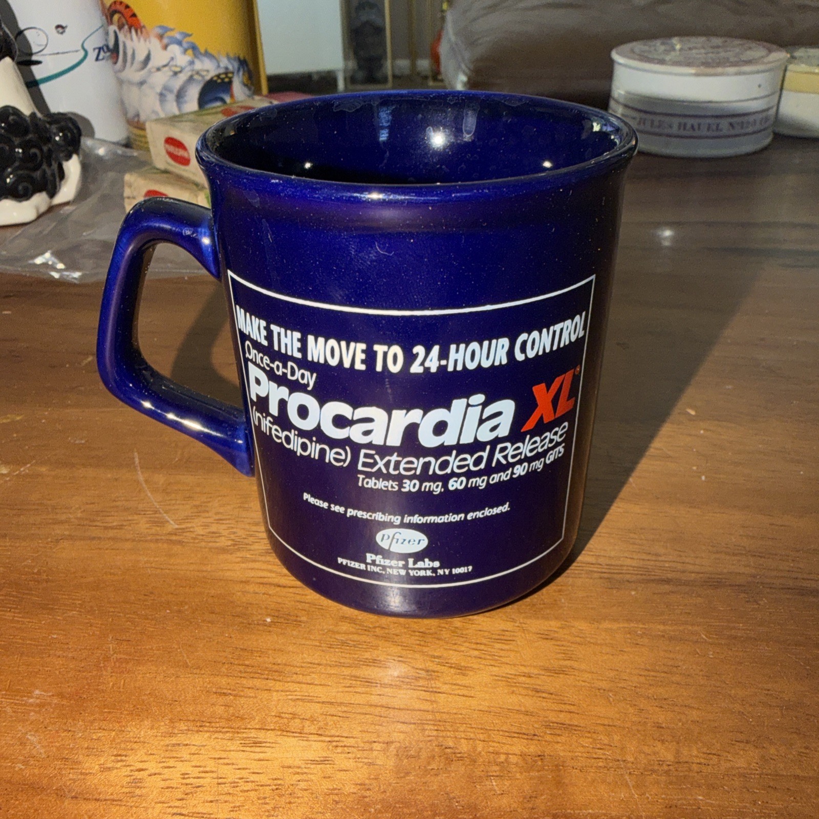 Procardia Ceramic Mug Vintage Drug Rep Pharmaceutical History Advertisement