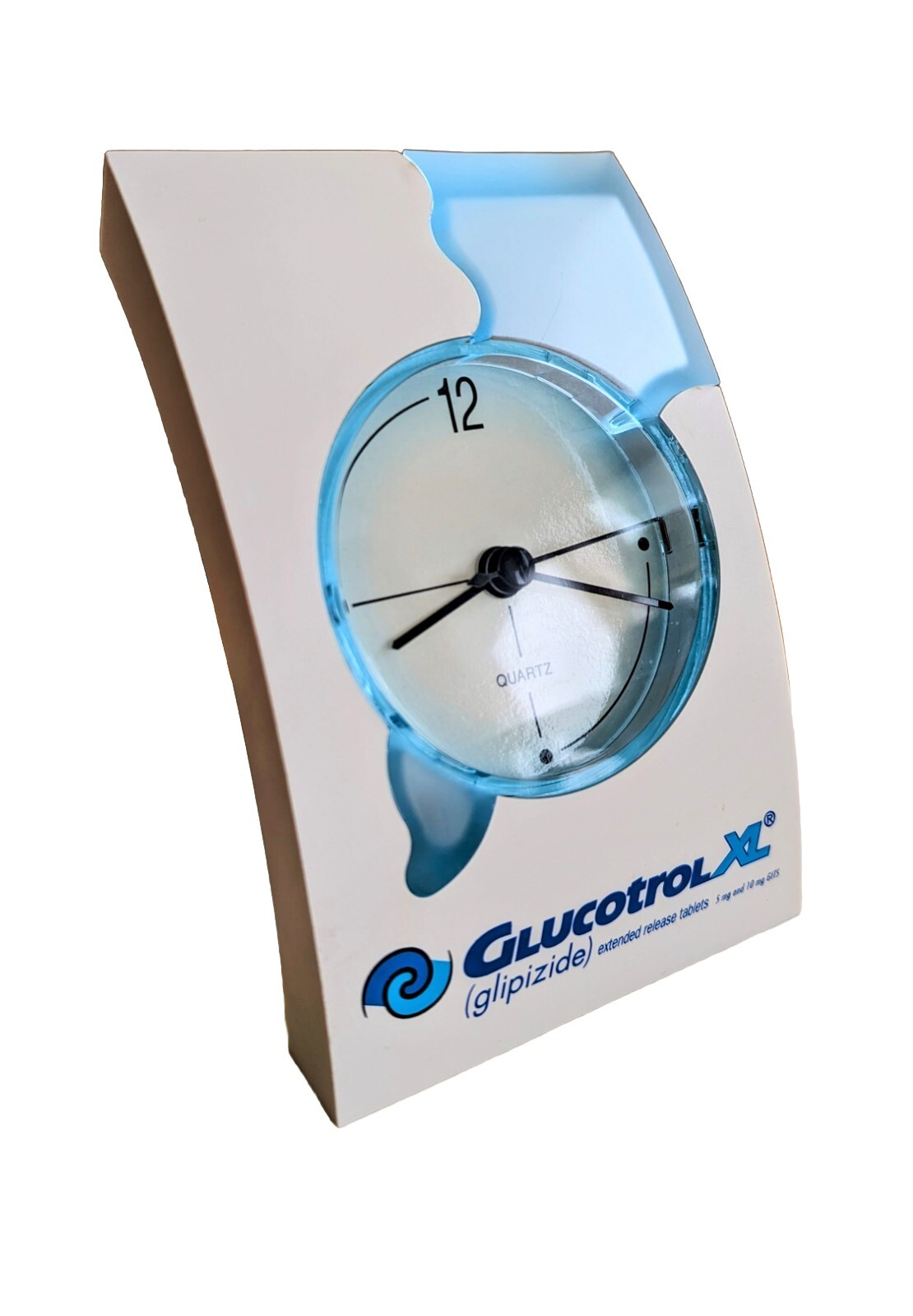 VTG GLUCOTROL XL Desk Clock in Excellent Condition Pharma Drug Rep